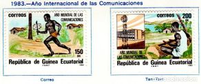 Selos: Guinea Ecuatorial. Año Mundial de las Comunicaciones 1983. YT192/193. S. completa. Nuevos